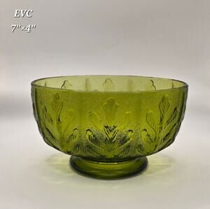Vintage 1970's
FTD Oblong Footed Green Glass Vase